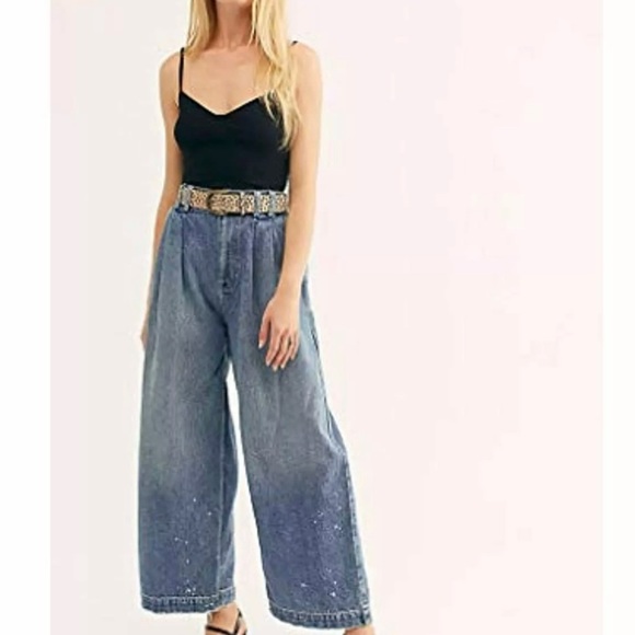 Free People Denim - Free People WM Denim High-Waist Wide Jeans Blue